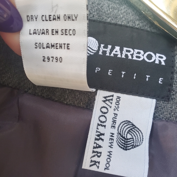 100% Wool Blazer Coat Jacket Single Button Waist 16P Grey - Picture 10 of 11